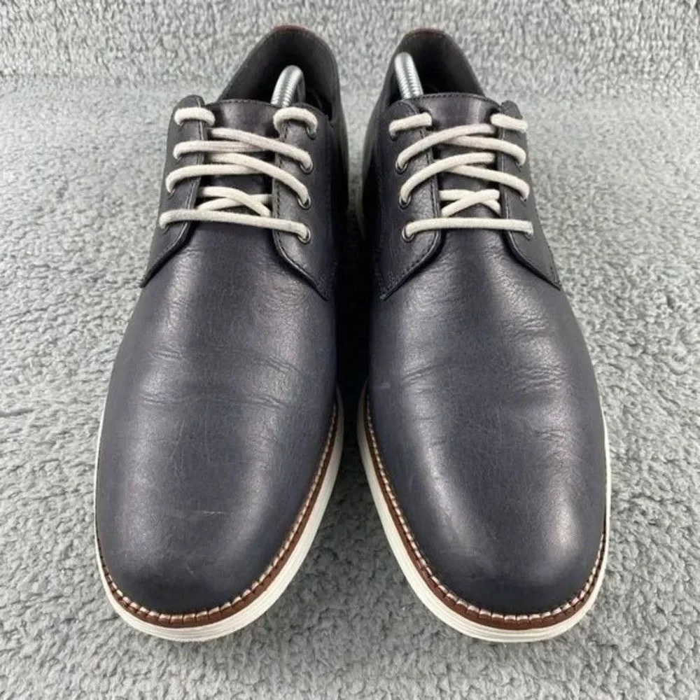 Cole haan original Classic Grand Plain Oxford Shoes Mens 11 M Navy‎ Lace Up - Picture 3 of 14